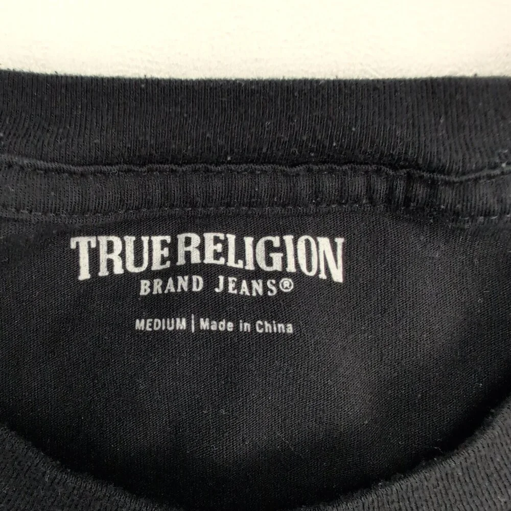 True Religion Men's Horseshoe Logo‎ Crew Neck Tee Black M